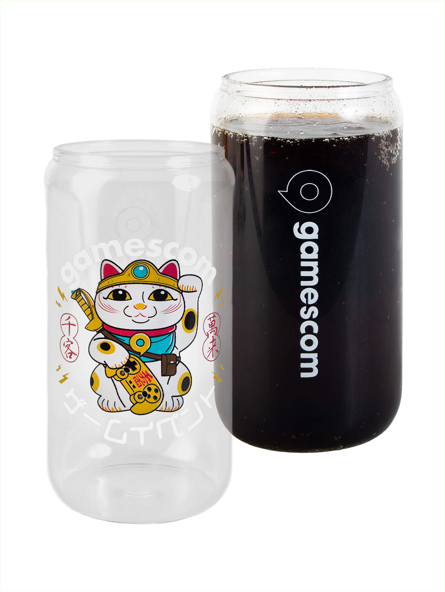 Wasserglas 'LUCKY CAT' (400ml) in transparent