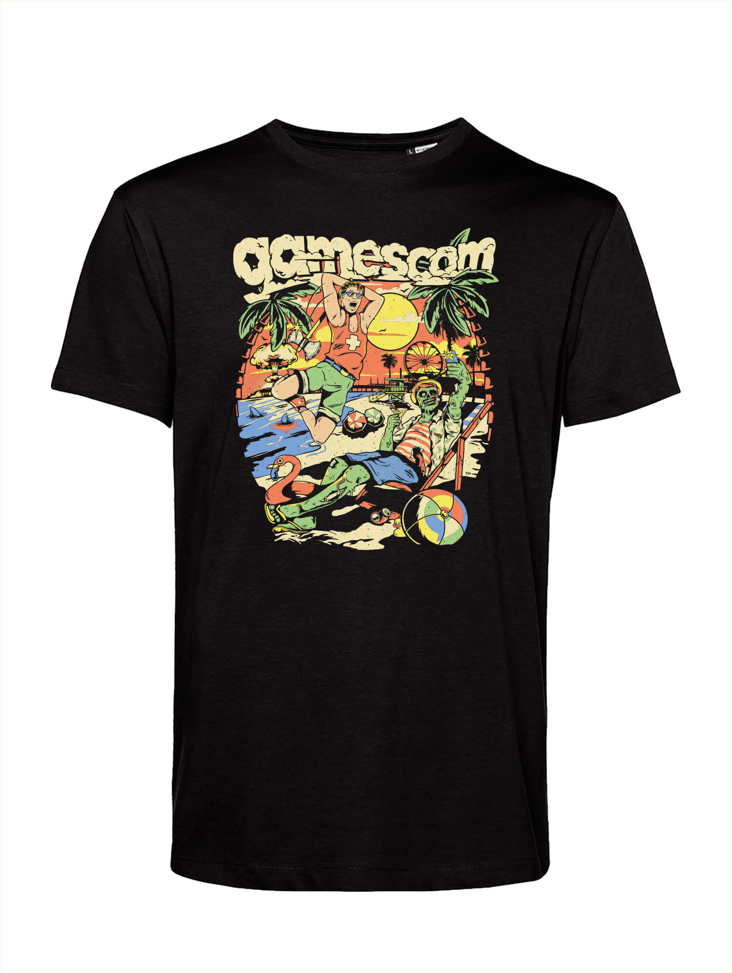 T-Shirt 'BEACH LIFE' (Unisex) in black