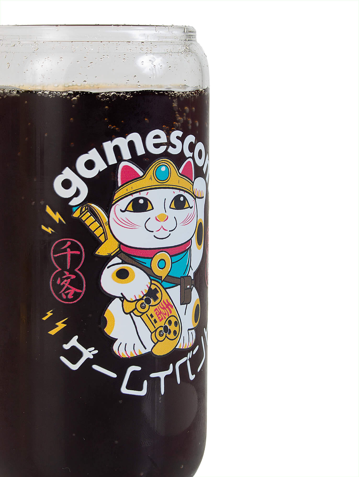 Wasserglas 'LUCKY CAT' (400ml) in transparent