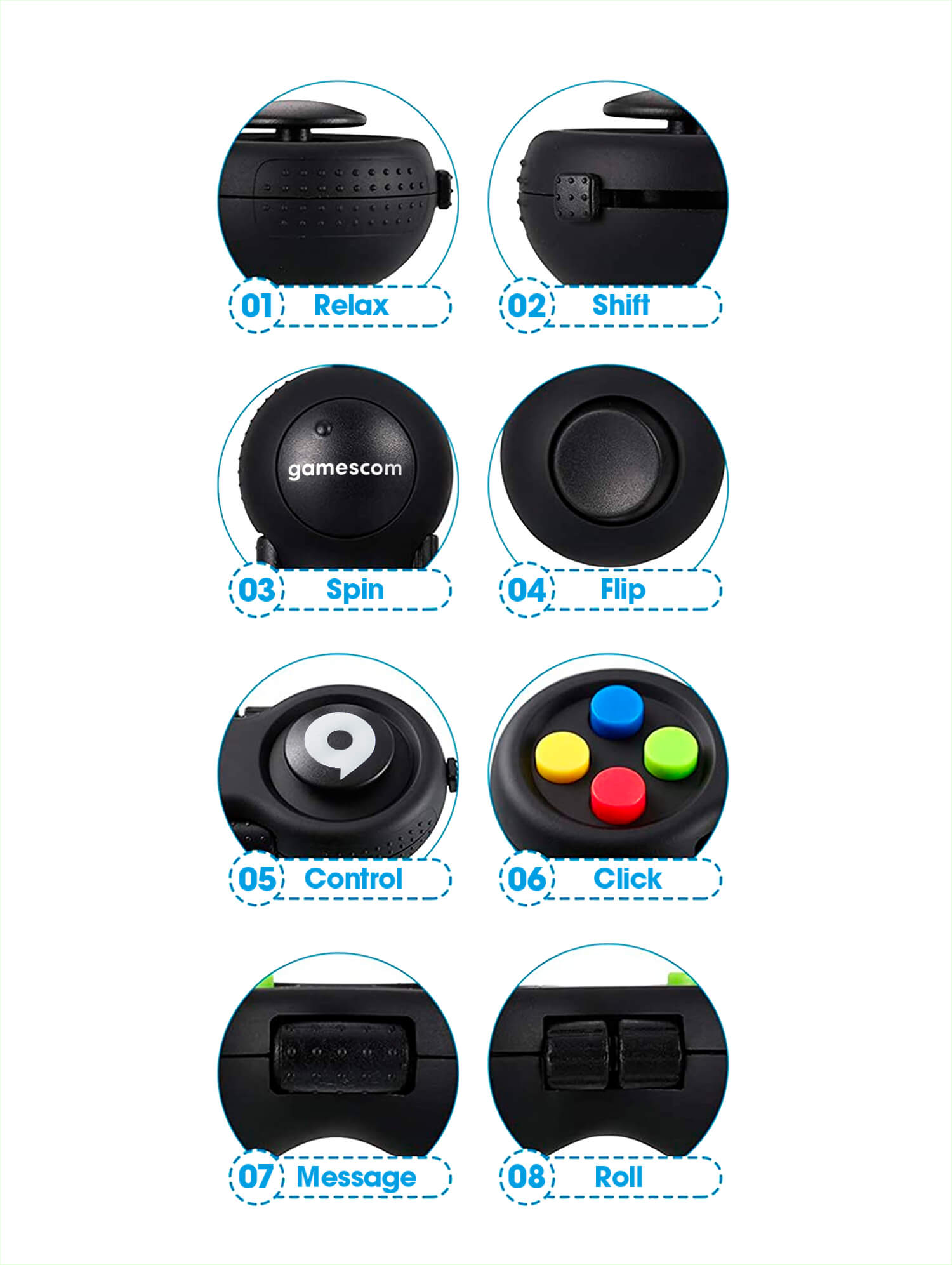 Fidget Controller 'XXL' in schwarz