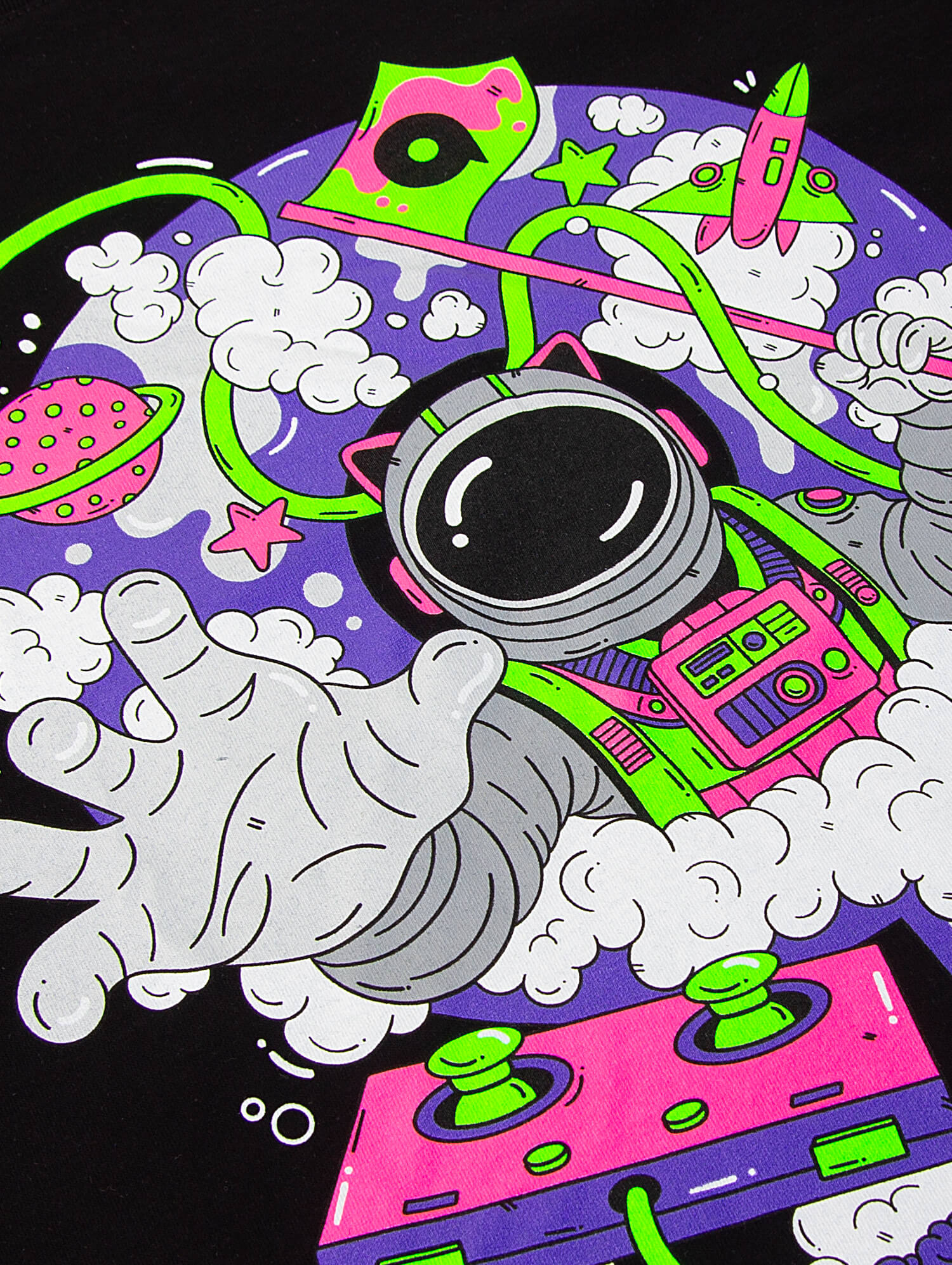T-Shirt 'EXPLORATION SPACE' (Unisex) in black