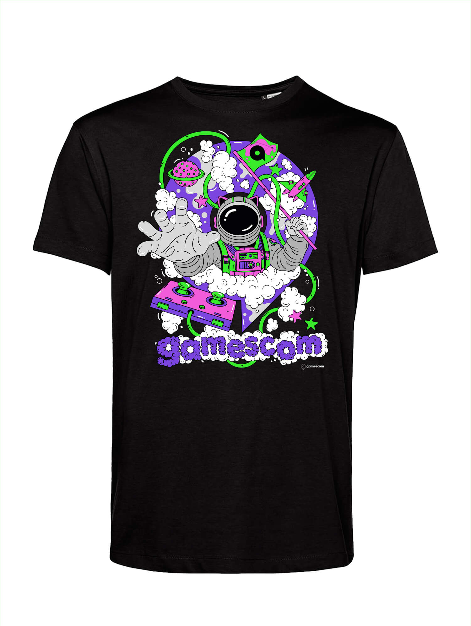 T-Shirt 'EXPLORATION SPACE' (Unisex) in black